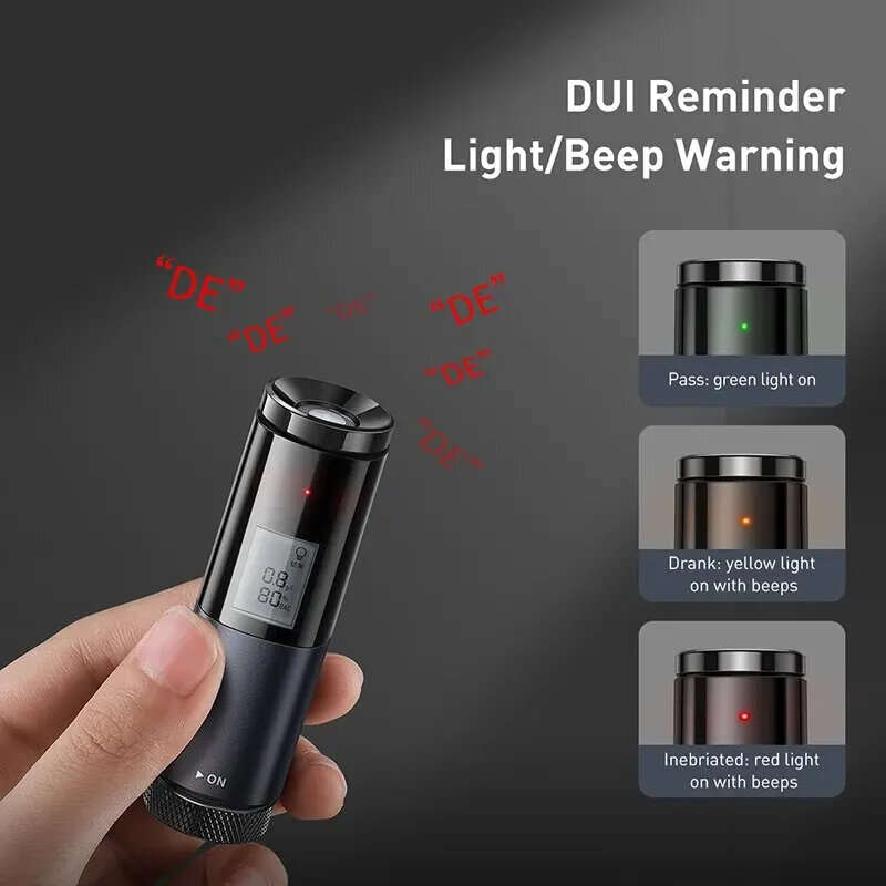 Baseus Portable Non-contact Alcohol Tester With LED Screen Display Breathalyzer Rechargeable Automat
