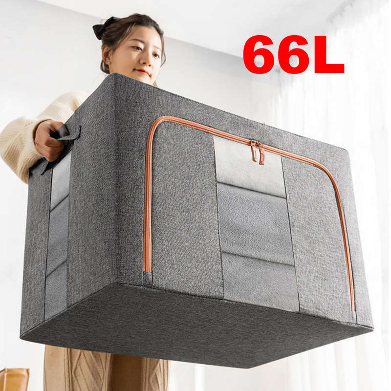 HONEIER 66L Storage Bags Clothes Organizer Storage Containers with Durable Handles Thick Fabric for