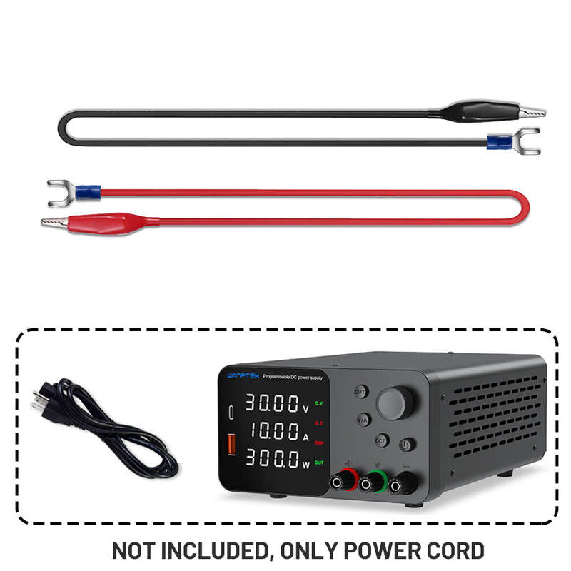 Universal Lab DC Power Supply Output Line 30A 10A Clamp Cable Silicone for Adjustable Battery Tester