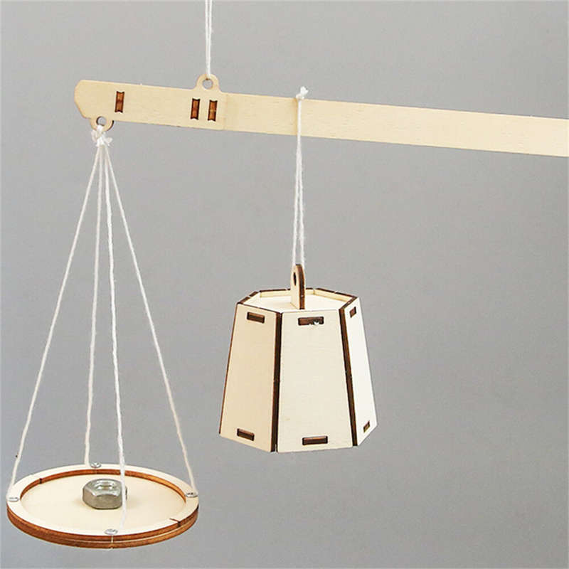 Wooden Weighing Beam Scale Model Assembly Kit DIY Children's Science Experiment Education Puzzle Toy