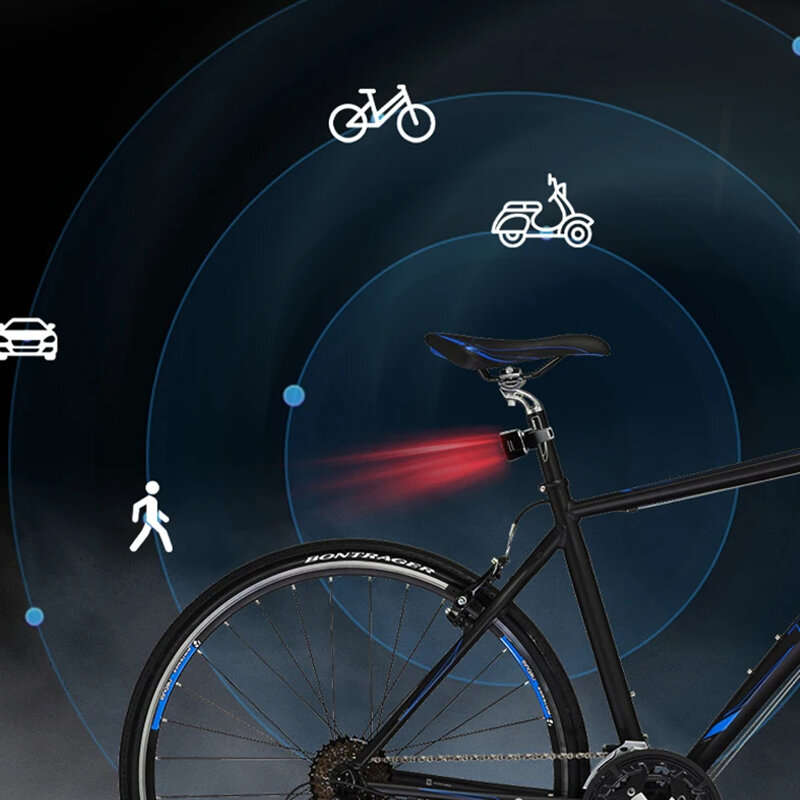 Smart Radar Bicycle Taillight 7 Light Modes 1500mAh Battery Capacity Waterproof 30m Object Approachi
