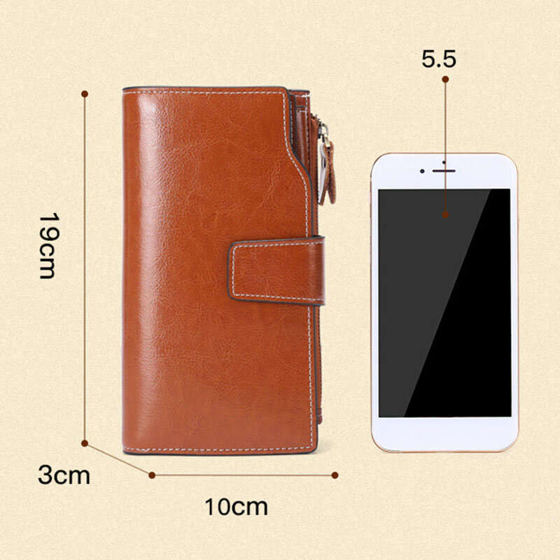Sendefn Retro Fashion Rfid Multi-Card Slots Genuine Leather Phone Wallet Bag
