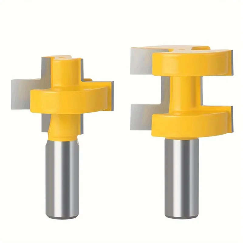 LAVIE 2PCS 1/2 Inch Shank Tongue and Groove Joint Set Carbide Tipped Router Bits for Board Tabletops