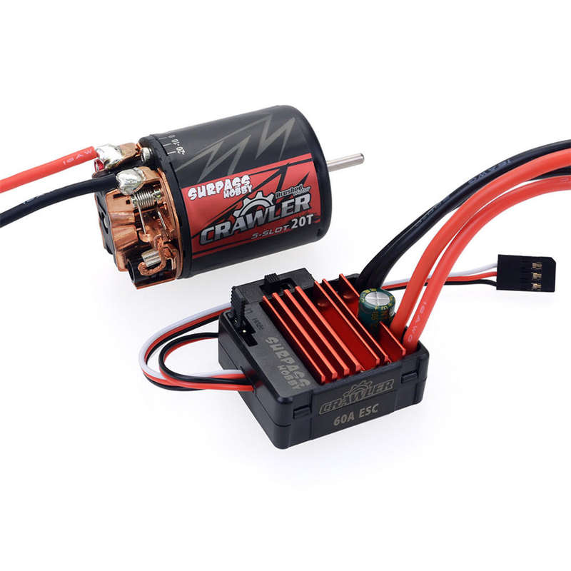 SURPASS Hobby Brush 540 20T RC Car Motor+60A ESC For 1/10 Crawler