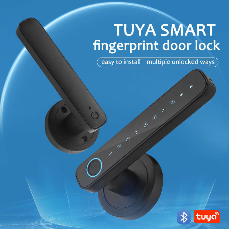 Tuya Smart Door bluetooth Lock Intelligent Anti-theft Door Lock Dynamic Password APP Fingerprint Key