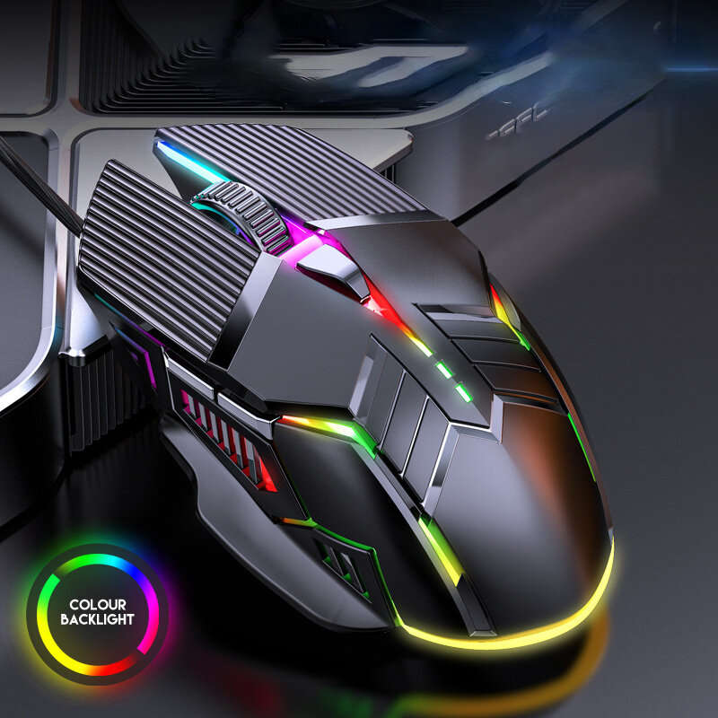 S800 Wired Gaming Mouse USB Computer Mouse 3200DPI Ergonomic Gaming RGB Mause 6 Button LED Silent Mi