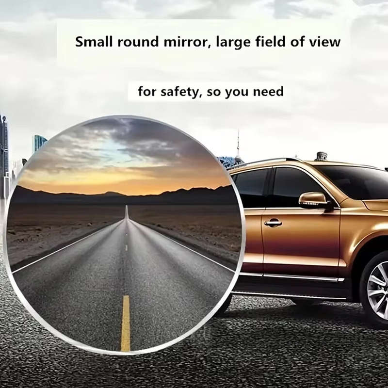 2PCS Car Blind Spot Mirror 360 Adjustable HD Glass Wide Angle Rearview Frameless Round Frame Convex