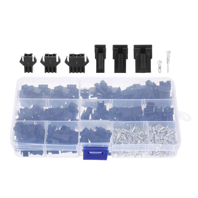 480PCS SM2.54mm Dupont Line Terminal Connector 2P 3P 4P Female and Male Header Connectors Kit