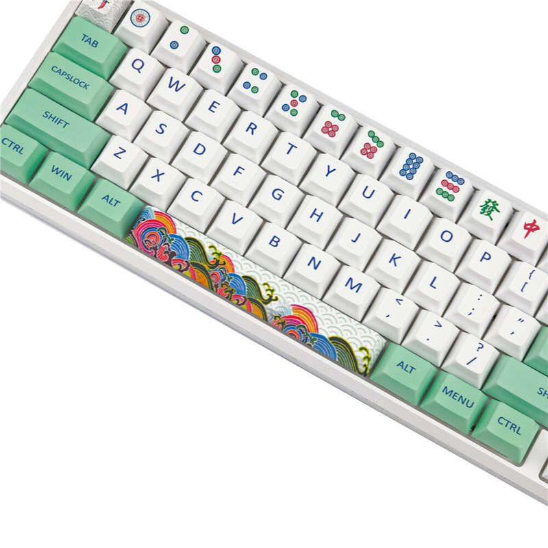 128 Keys Mahjong Keycap Set Cherry Profile PBT Sublimation Keycaps for Mechanical Keyboard