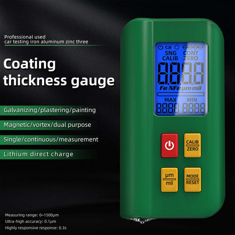 BSIDE Coating Thickness Gauge Rechargeable Car Paint Film Thickness Tester Tool 0.1micron/0-1500m Fe