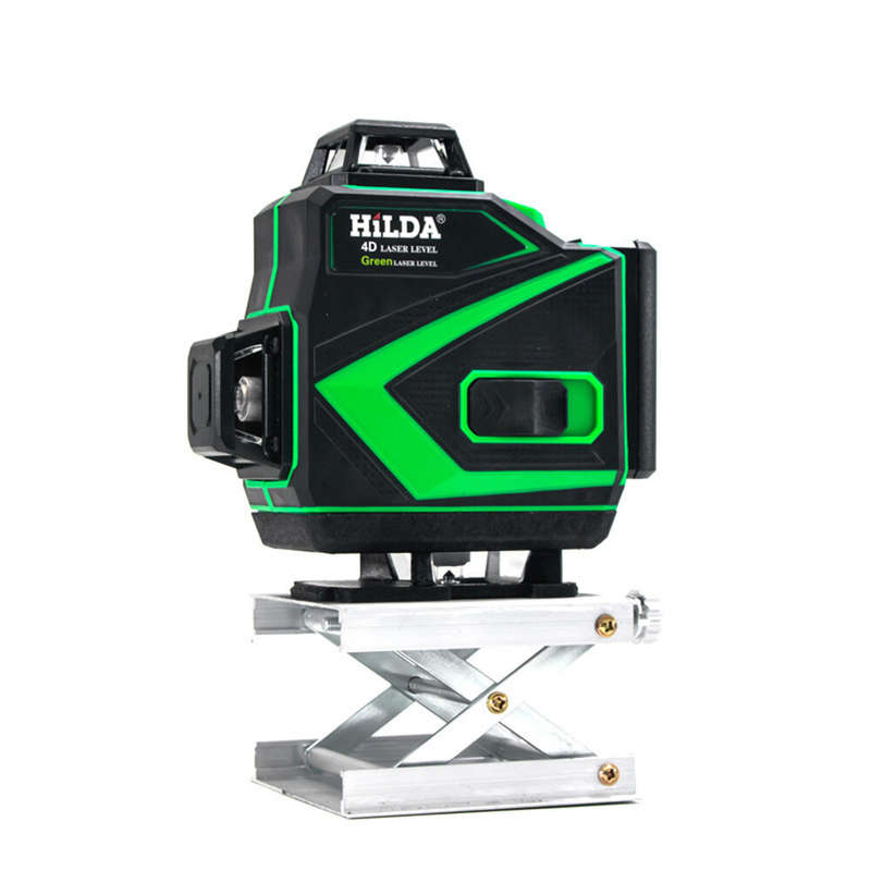 HILDA 16 Line Green Light Laser Level Double Batteries Meter Automatic Leveling Adjustable Precision