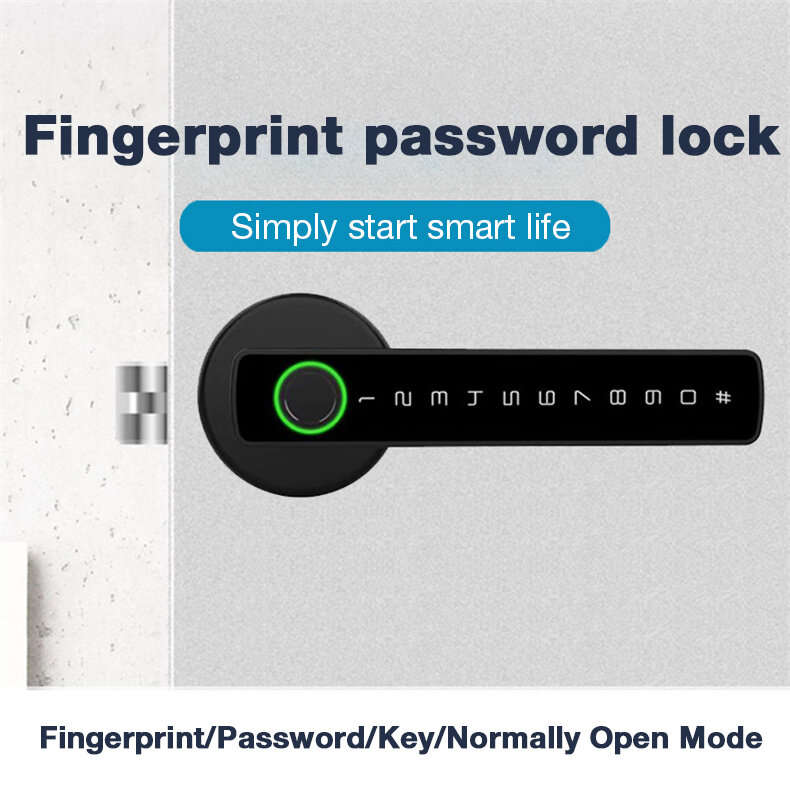Tuya BLE Smart Door Lock Fingerprint Password Key APP Unlock Home Security Anti-theft Locks Wire-fre