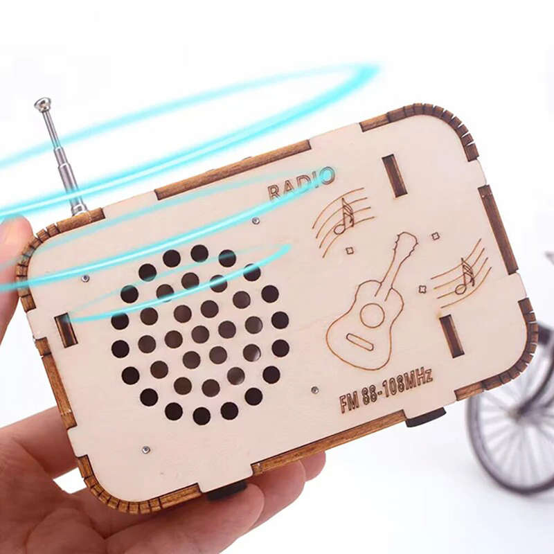 Small Science Technology Mini Wooden DIY Radio Models Handmade Homemade Assembly Puzzles Color Craft