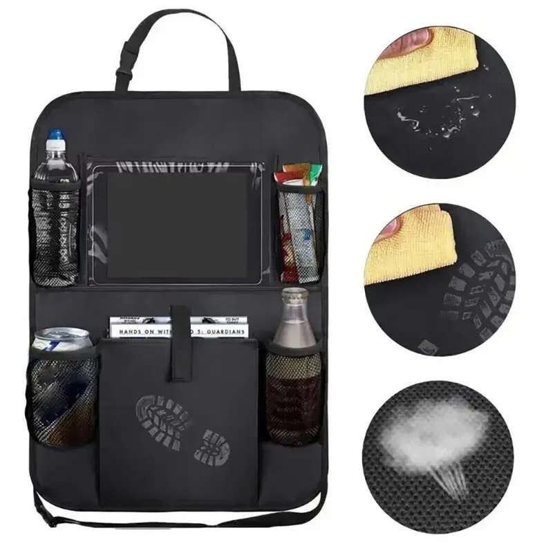 Multi-functional Car Seat Back Storage Bag Car Seat Organizer Multi-Pocket Storage Bag with Tablet H