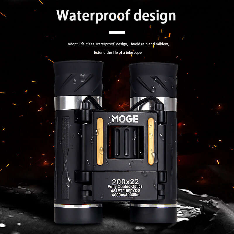 Moge 200X22 Upgraded Zoom HD Telescope Camping Hunting Outdoor Travel Pocket Mini Powerful Binocular