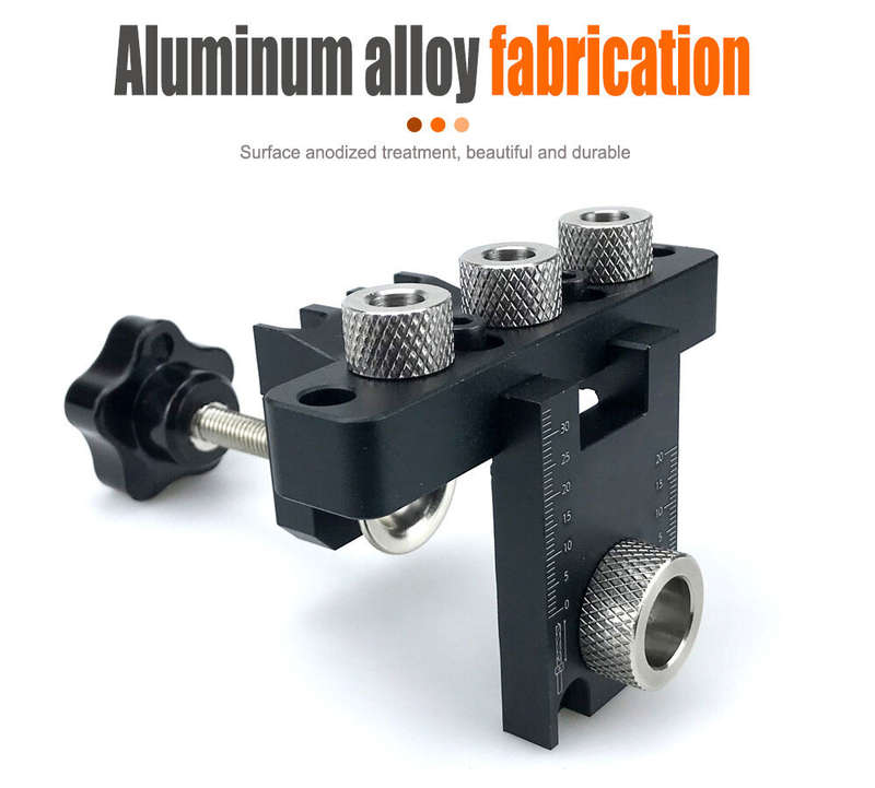 3-in-1 Precision Jig Dowel Cam Jig Dowelling Jig Master Kit Wood Hole Drilling Guide Woodworking Pos