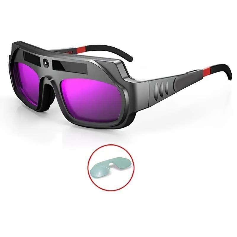 Auto Darkening Welding Goggles Anti-Scratch Large View Welder Glasses for Plasma Cut with 10 Pcs Len