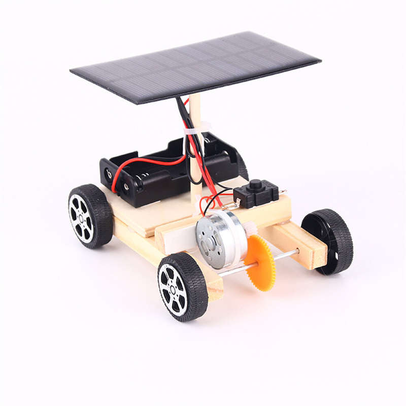 Wooden Solar Electric Vehicle Model Assembly Kit DIY Children's Science Experiment Education Puzzle