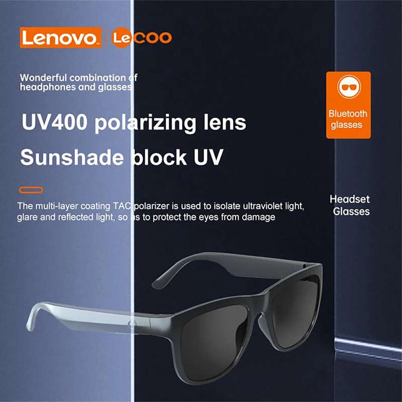 Lenovo Lecoo-C8 bluetooth V5.0 Earphone 120mAh Battery IPX6 Waterproof Anti-glare Voice Control Smar