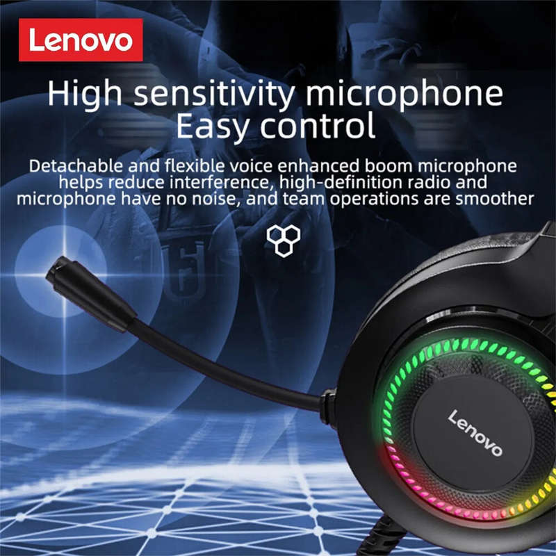 Lenovo ThinkPlus G20 Gaming Headset 3.5mm USB7.1 Surround Sound HIFI Stereo Colorful Light Gamer Hea