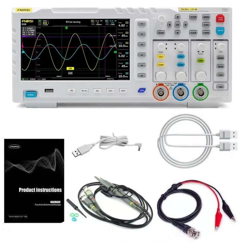 FNIRSI-1014D 7 Inch TFT LCD Display Screen 2 In 1 Dual Channel Input Storage Oscilloscope Digital Si