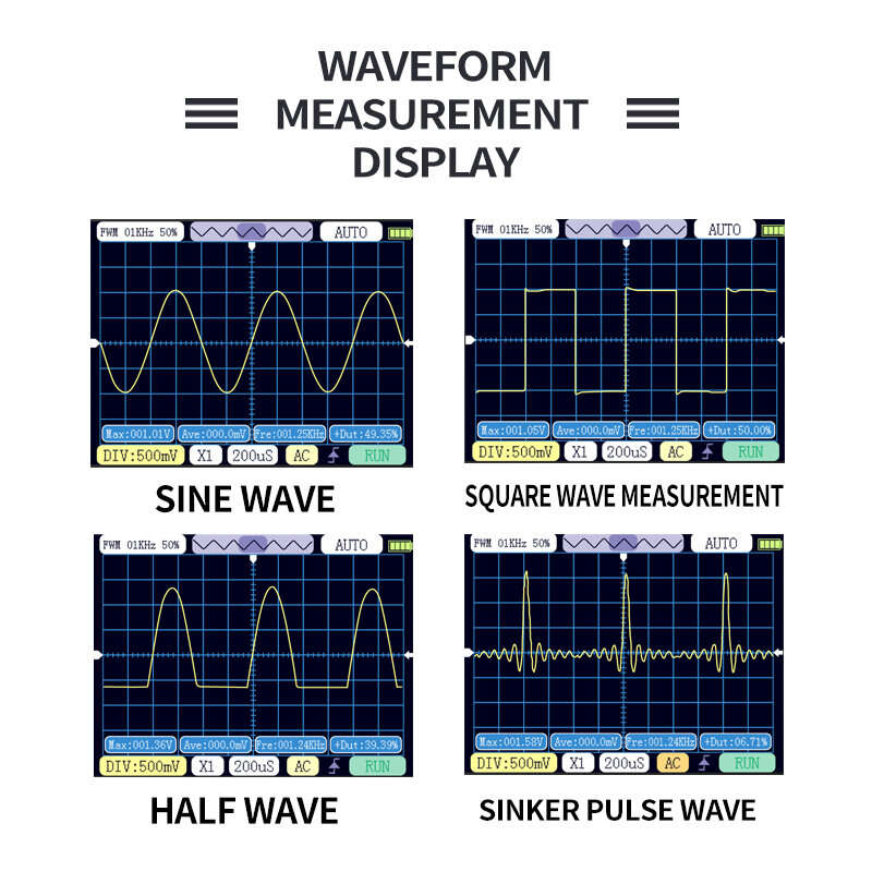 PDS138 Mini Digital Oscilloscope 2.5Mhz Sampling Rate 200Khz Bandwidth Support AUTO 80Khz PWM for El