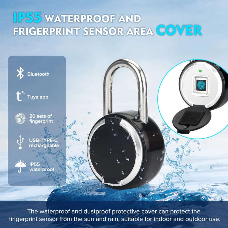 BOZZYS PL-P3Z-TY Tuya Smart Fingerprint Padlock Electronic Door Lock bluetooth-compatible APP Unlock