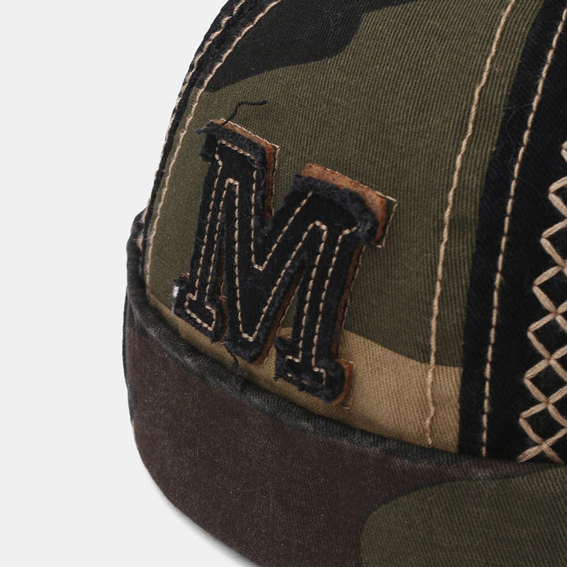 Collrown Unisex Camouflage Pattern Breathable Mesh Casual Brimless Beanie Landlord Hat Skull Hat