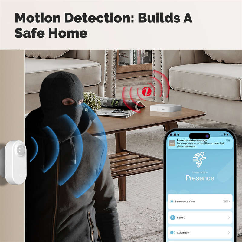 MOES Tuya ZigBe Smart Radar 24GHz mmWave Wireless Human Presence PIR Sensor App Remote Monitoring Mo