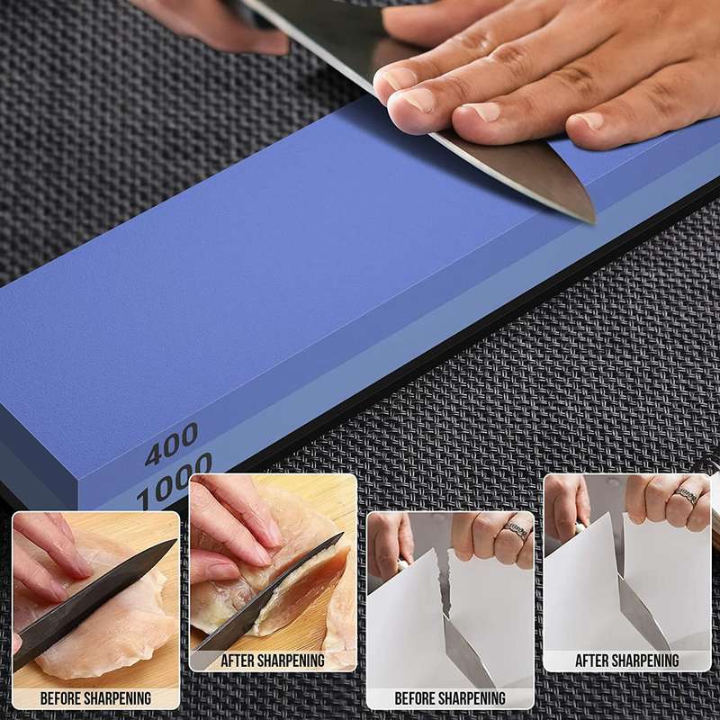 Sharpening Stone Set Premium 4 Side Grit 400/1000 3000/8000 Whetstone Sharpener Non-Slip Base Honing