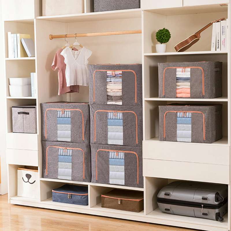 HONEIER 66L Storage Bags Clothes Organizer Storage Containers with Durable Handles Thick Fabric for