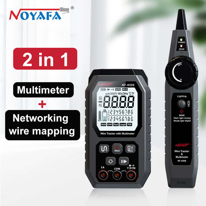 NOYAFA NF-8509 New 2 in 1 Network Cable Tester for NCV AC DC LCD POE Test Length Wiremap Tracker Too