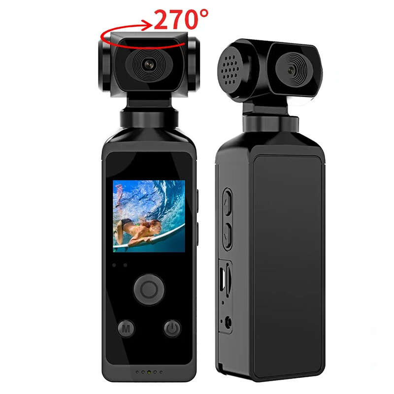4K HD Mini Wifi Action Camera 270 Rotatable Waterproof Sport Pocket Camcorders Outdoor Sports Bicycl