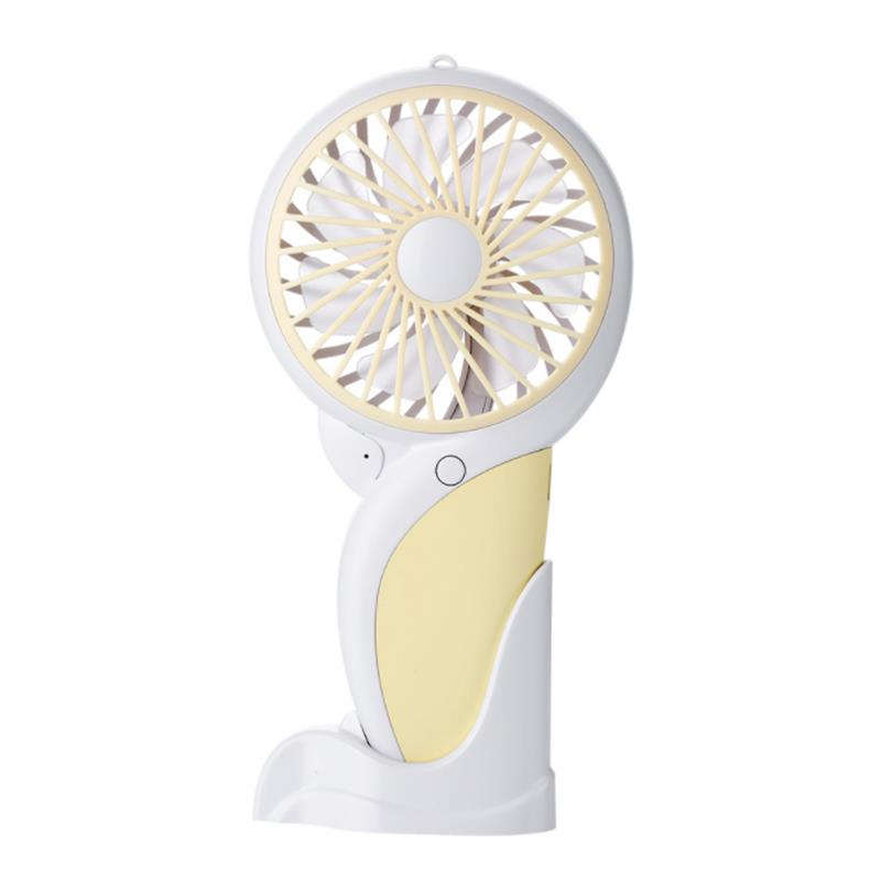 Well Star WT-N10 Handheld Mini USB Woodpecker Fan with Base LED Light Lamp Fan Rechargeable Air Cool