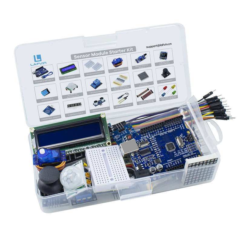 Sensor Module Starter Kit with UNOR3 CH340 0.96 inch 1602 LCD Display for DIY Robot Programming Lear
