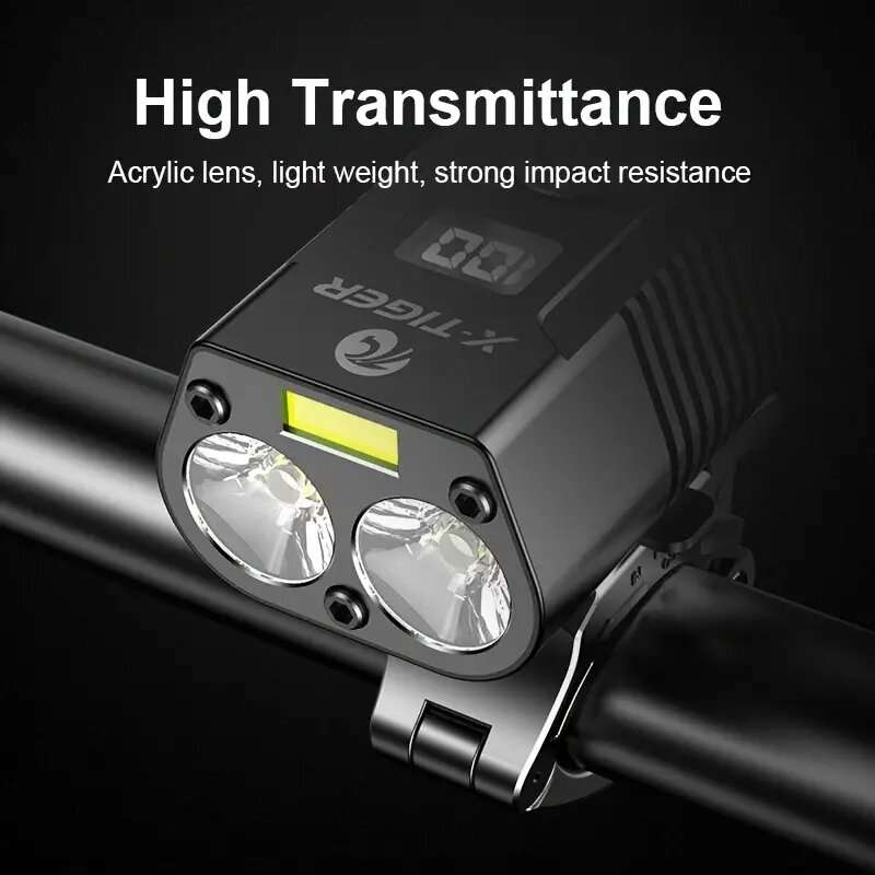 X-TIGER USB Rechargeable Bike Light, Super Bright 1800 Lumen Wide Angle View Bicycle Lights, Easy To