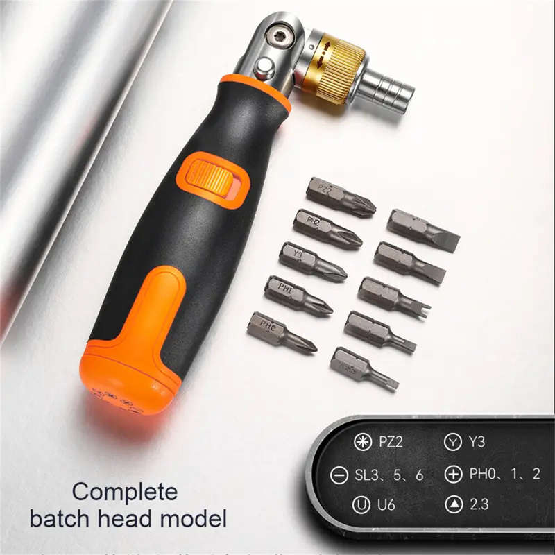 10 In 1 Hidden Batch Head Visseuse Multi-angle Ratchet Screwdriver Set Multi-function Screw Driver K