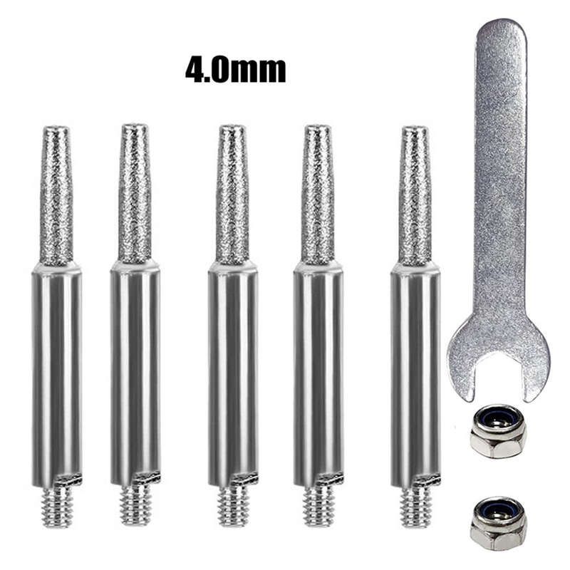 Chainsaw Sharpener Parts Diamond Coated Grinding Head Cylindrical Burr 4 5 6mm For Portable Hand Cha