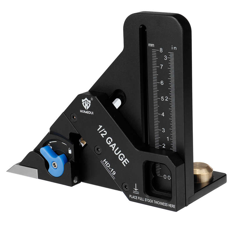 HONGDUI Woodworking Easy 1/2 Gauge 1/2 Finder Marking Measuring Tool Aluminum Alloy Precision Automa