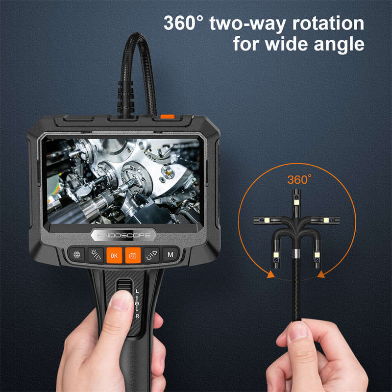 S10 Articulating Borescope Camera with Light, Two-Way Articulated Endoscope Inspection Camera with 8