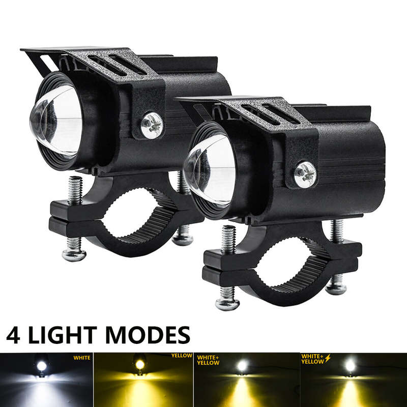 2PCS 9-32V Headlight Fog Flash Light Spotlight LED Light Yellow White For Car Motorcycle