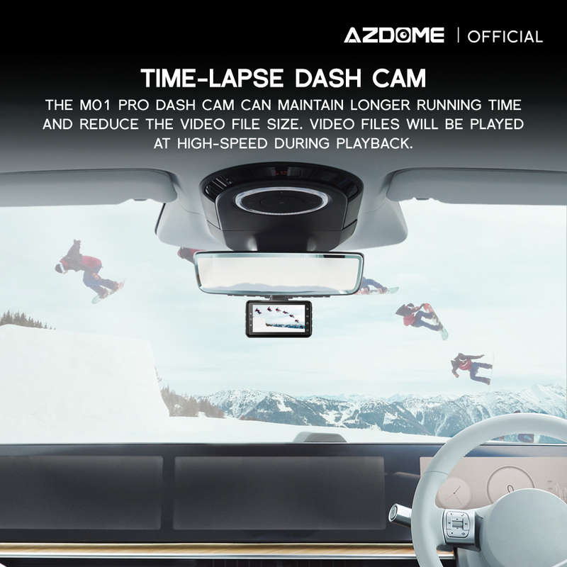Azdome M01 PRO Dual Lens Dash Cam 1080P HD Wide-Angle Front and Rear Camera with Gravity Sensor Park