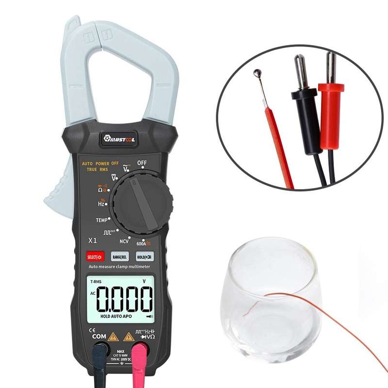 MUSTOOL X1 Pocket 6000 Counts True RMS Clamp Meter AC/DC Voltage&Current Digital Multimeter Automati
