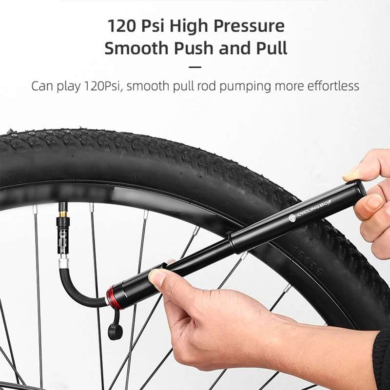 WOTI 120PSI Aluminum Alloy Air Pump High-Pressure Power US French Nozzle Waterproof 68g Lightweight