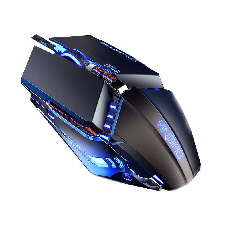 Gaming Mouse Rechargeable Wired Silent Mouse LED Backlit 1600DPI Optical Ergonomic Gamer Desktop For
