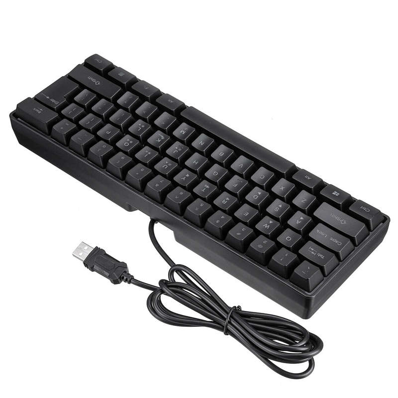 61 Keys Wired Gaming Keyboard RGB Waterproof 10 Light Effects Mechanical Feeling Membrane Keyboard f