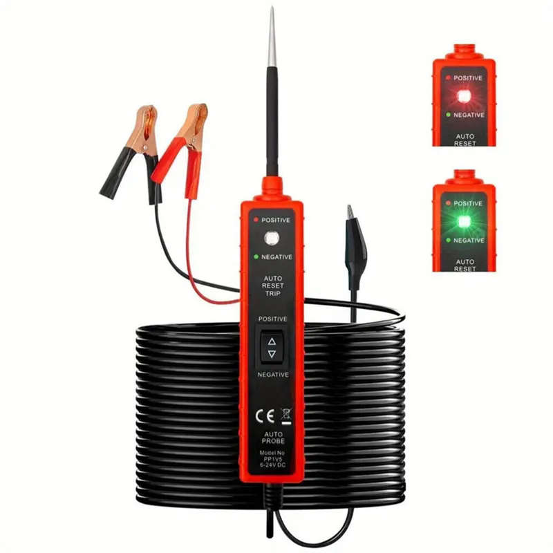 Power Probe Tester Circuit 6-24V DC Test Light Short Circuit Automotive Component Electrical Polarit