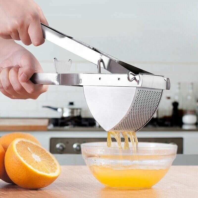 Stainless Steel Potato Masher Juicer Manual Heavy Duty Mud Press Masher Multi-purpose Fruit Lemon Ju