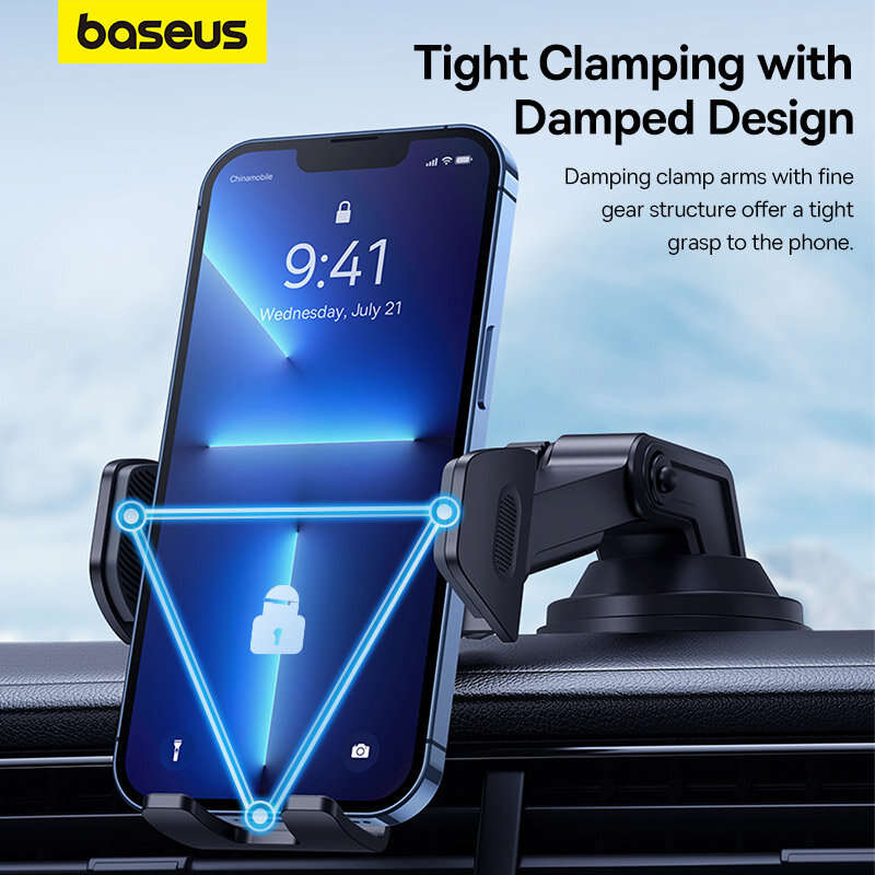 Baseus UltraControl Go Series Clamp-Type Car Phone Holder Car Dashboard/Window Mount Stand with Stro