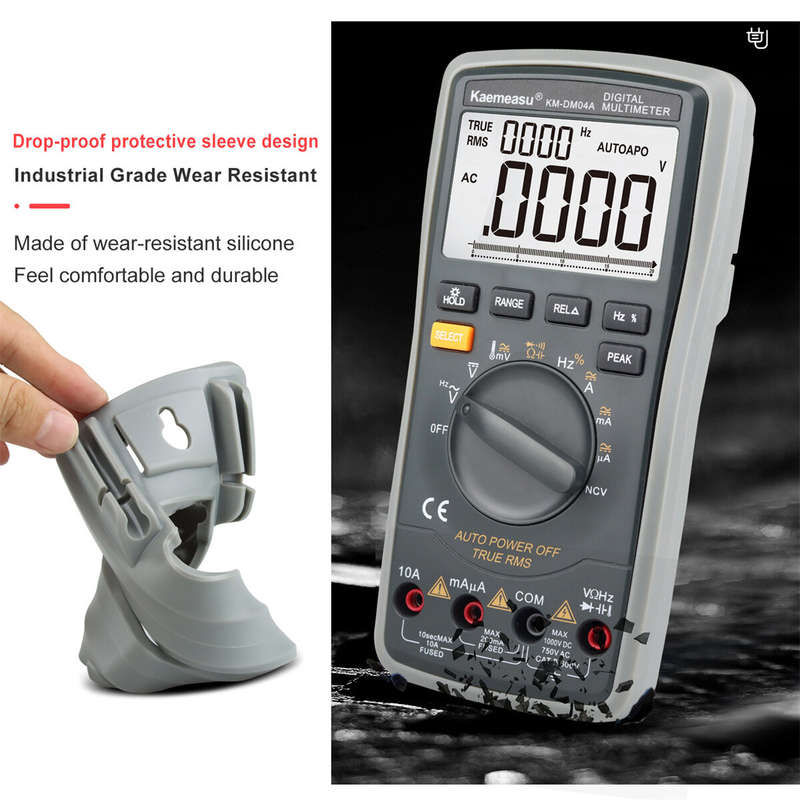 Kaemeasu KM-DM04A Digital Multimeter 4 Count True RMS Voltage Current Hz Ohm Duty Cycle Tester Tempe